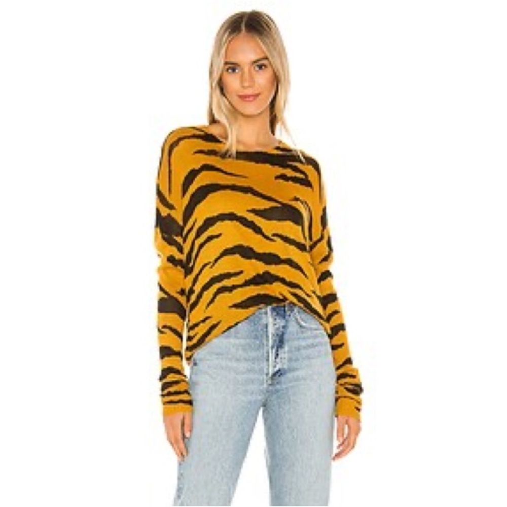 Show Me Your Mumu Bonfire Sweater in Great Tiger Orange Black XS